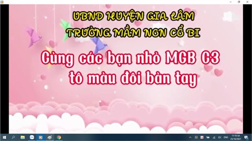 Cùng các bạn nhỏ lớp MGB C3 tô màu đôi bàn tay!